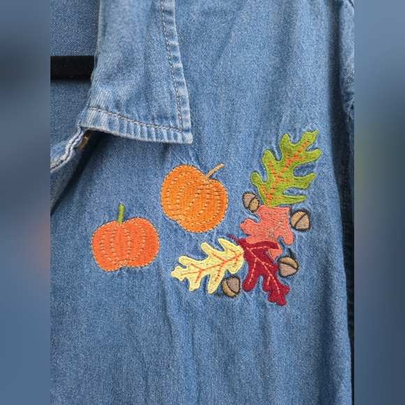 Vintage Fall Embroidered Button Up - Picture 9 of 9